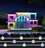 Luces de cadena permanentes inteligentes para exteriores